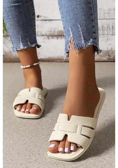 Modafrato Verona Kadın Terlik Plaj Deniz Havuz Terliği Krem