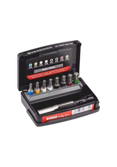 Würth Bit Box Tx C 6.3 1/4 W. Bit Holder Set 6, 9 Pcs.