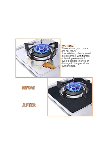 İsgstore Yıkanabilir Ocak Leke Önleyici Katlanır Folyo 4 Adet Ocak Yağ Koruyucu Folyo Yanmaz