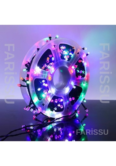 25 Metre Rgb Renkli Led Işık Zinciri Fişli 8 Modlu Dış Mekan Dekoratif Aydınlatma RGB