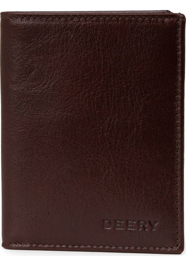 Deery Hakiki Deri Kahverengi Dikey Erkek Cüzdanı - 00216mkhvz01 Kahverengi