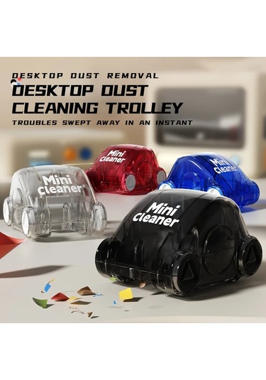 Hightower Mavi Mini Manuel Basmalı Kompakt Temizlik Arabası Küçük Depolama Hazneli