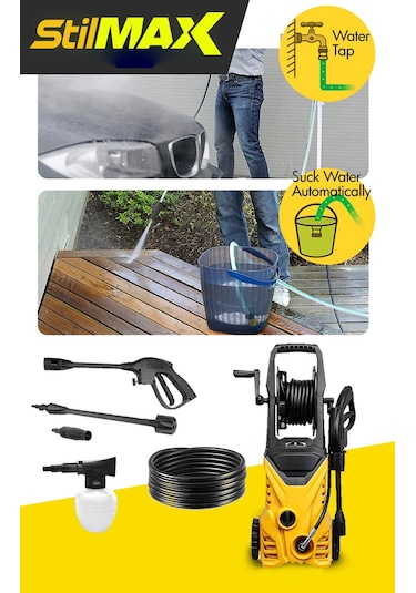 Stilmax HPCW130BS 1500 W Yüksek Basınçlı Bahçe ve Oto Yıkama Makinesi