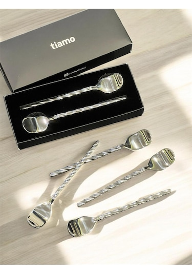 Tiamo Roma Çay Kaşığı Sade 6 Lı Set İnox