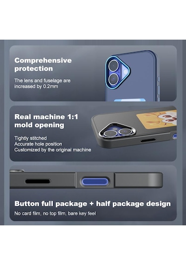 İphone 17 Pro Max Dört Renkli E-mürekkep Ekran Telefon Kılıfı - Siyah Siyah