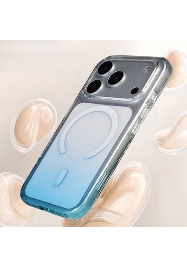 Apple Uyumlu iPhone 17 Pro Max Kılıf M-safe Şarj Özellikli Septik Silikon Kılıf Turkuaz
