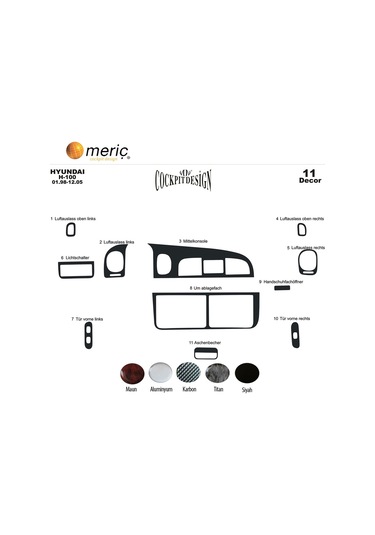 Meriç® Hyundai H 100 Ön Torpido Kaplama 11 Parça 1998-2004 (530157820)
