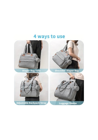 Jialan Anne Çantası Büyük Kapasiteli Çok Fonksiyonlu Anne Sırt Gri