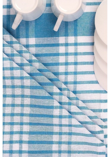 Pamuklu Turkuaz Renkli Pöti Kareli 4'lü Kurulama Bezi, Beslenme Örtüsü, Servis Peçetesi