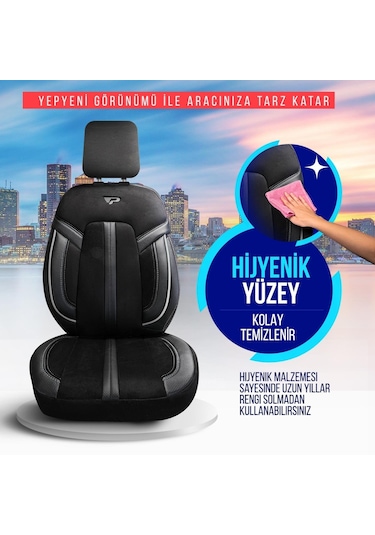 Panda Lizbon Serisi Alakantra Kumaş Oto Koltuk Kılıfı - Tam Set