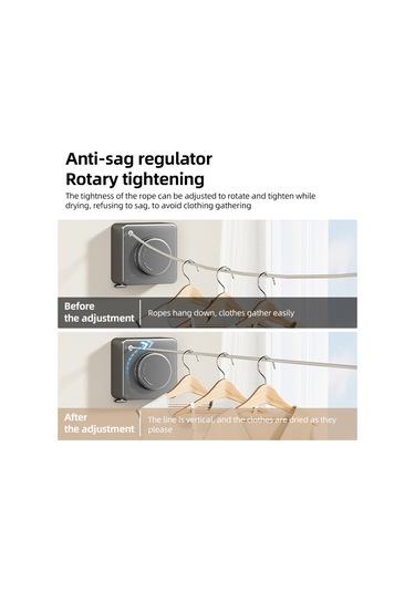 Gizli Geri Çekilebilir Çamaşır İpi Dış Mekan Kapalı Siyah Siyah