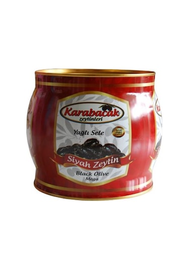 Karabacak Mega Yağlı Sele Siyah Zeytin Teneke 2 KG