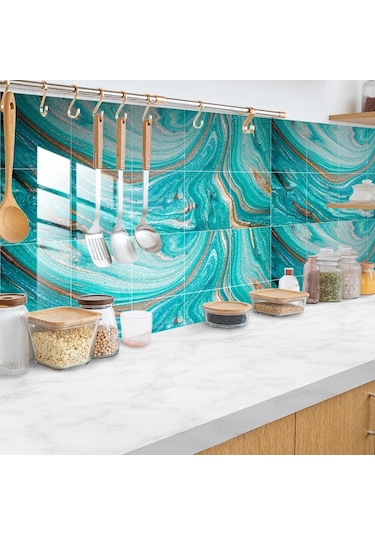 10 Adet 10x10cm Kristal Kiremit Kendinden Yapışkanlı Duvar Sticker Mutfak Duvar Kağıdı Duva Su Geçirmez Duvar Sticker Dğ. 56865072 Diğer