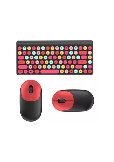 Qw02 Kablosuz Klavye Mouse Seti Kırmızı Optik