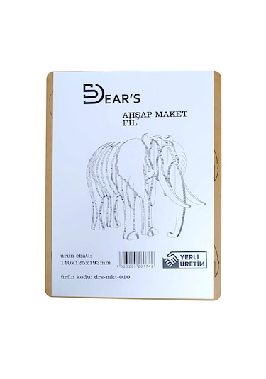 Ahşap Maket Fil 110 X 125 X 193mm