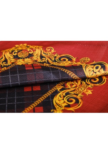 Finezza Belize Baskılı Kumaş Kırmızıya Siyah Kırlent Kılıfı 45x45 cm - 1438