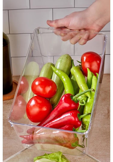 3 Lü Buzdolabı Organizeri & Buzdolabı Düzenleyici 6 Lt Şeffaf