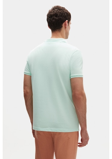 Ds Damat Regular Fit Mint %100 Pamuklu Uzun Ömürlü Kıvrılmaz Polo Yaka Nakışlı T-shirt 4hc14ort51000 Mint