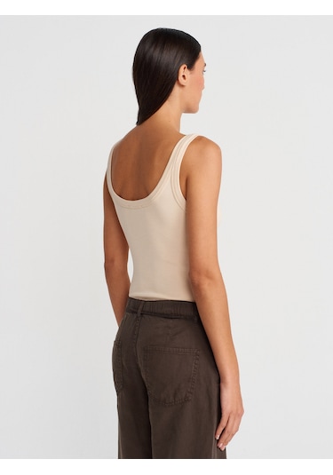 Dilvin 21053 Askılı Bodysuit-taş Taş
