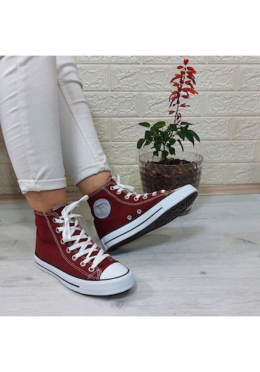 Fiyra 555 Bordo Uzun Unisex Sneaker Keten Spor Ayakkabı 001