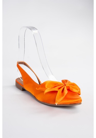 Fox Shoes Turuncu Saten Kumaş Kadın Babet H726809004 Turuncu