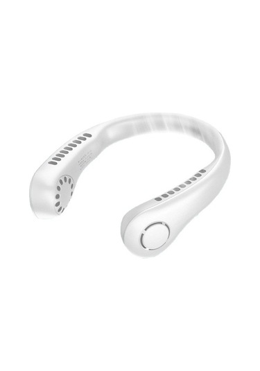 Yapraksız Asılı Boyunlu Küçük Fan Taşınabilir Fan Büyük Rüzgar 3472 Beyaz