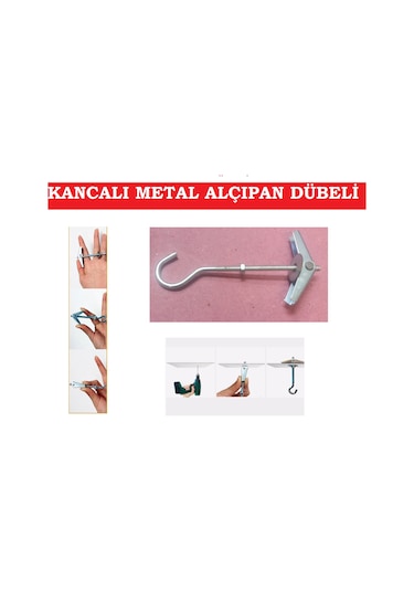Alçıpan Dübeli Kancalı Metal  8 ADET Boşluk Dübeli  Paraşüt Dübel