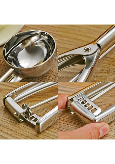 Honmex Paslanmaz Çelik Pistonlu Kürdan - Dondurma, Karpuz, Hamur Topları İçin Kolay Kullanım - 55mm Diğer