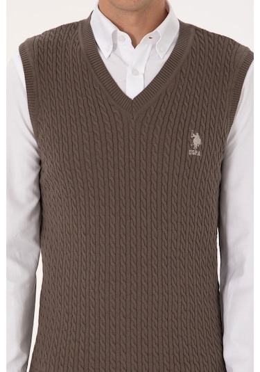 U.s. Polo Assn. Erkek Vizon Süveter 50318160-vr052 Vızon