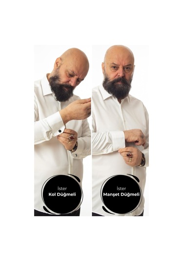 Krem Ekstra Büyük Yaka 4 Drop Rahat Kesim Micro Kumaş Kol Düğmeli Regular Fit Erkek Gömlek - 189-10-dc24w 001