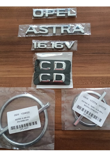 Opel Astra 1.6 16v Bagaj Yazısı Cd Ön Ve Arka Arma Logo Astra G