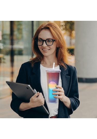 Açık Yeşil 710ml/24oz Büyük Kapasiteli Su Bardağı Tamamen Çivili Mat Tumbler Geniş A Sızdırmaz Kapaklı Yeniden Su Bardağı 55039060