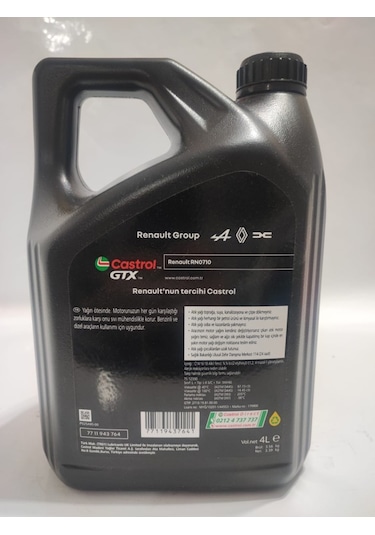 Castrol Gtx 5W-40 Renault Motor Yağı 4 L