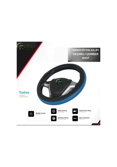 Direksiyon Kılıfı Geçmeli Çember Mavi Mavi