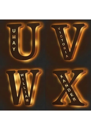 Willowhaven Kişiselleştirilmiş Ahşap Gece Lambası 29cm 11.42inch Usb Led Işık Yatak Odası Dekor Beyaz