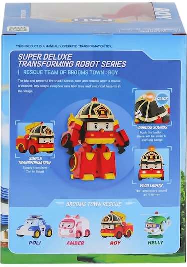 Polı Mrt-686 Sesli Ve Işıklı Robocar Poli Büyük Transforming Robot Roy -necotoys Standart