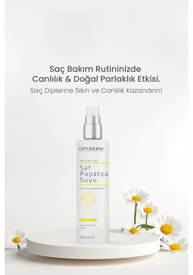 Optiderm Papatya Suyu Saç Ve Yüz Toniği %100 Doğal Ve Saf 150 Ml