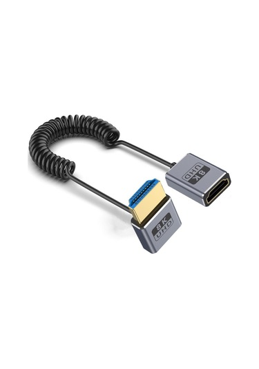 0.7m Sarmal Koaksiyel 8k 48gbps Hdmı 2.1 Kablo, Bağlantı Noktası: Erkekten Dişiye Yukarı Dirsek