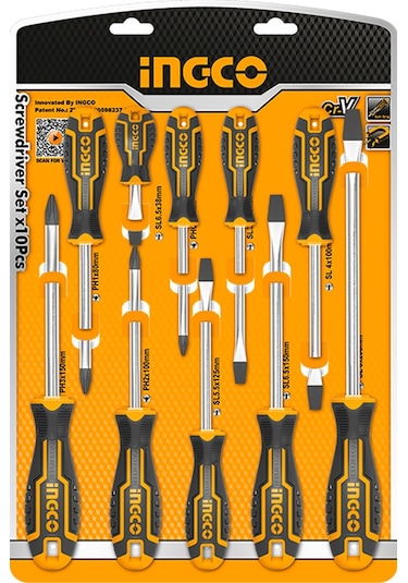 Ingco HKSD1028 10 Parçalı  Tornavida Seti