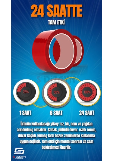 S-dizayn Çift Taraflı Bant 10mm X 5 Metre 5'li Paket Şeffaf Silikon Vhb Bant A+kalite 10 MM x 33 M