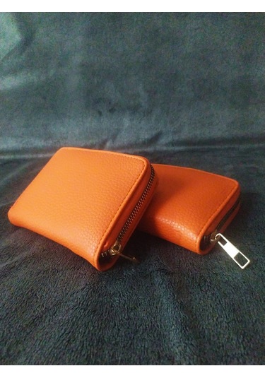 Turuncu Renk Cüzdan - Orta 13,5 9,5 Cm Turuncu