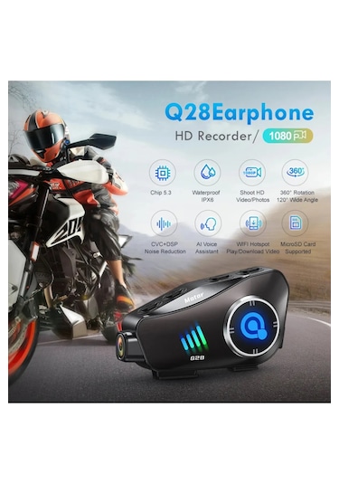 Vothoon Q28 Motosiklet Kask Bluetooth Kulaklık