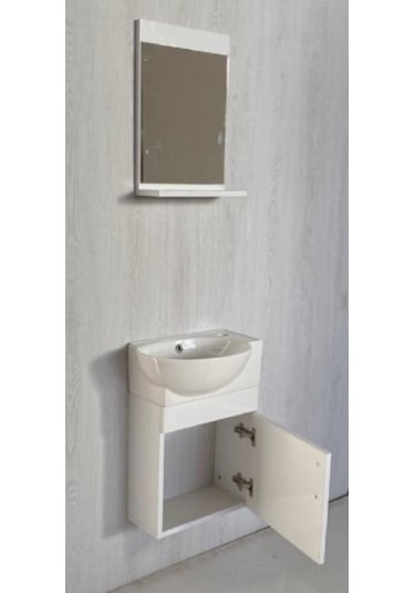 Mini Beyaz 45*28 Cm Banyo Dolabi Takim Beyaz
