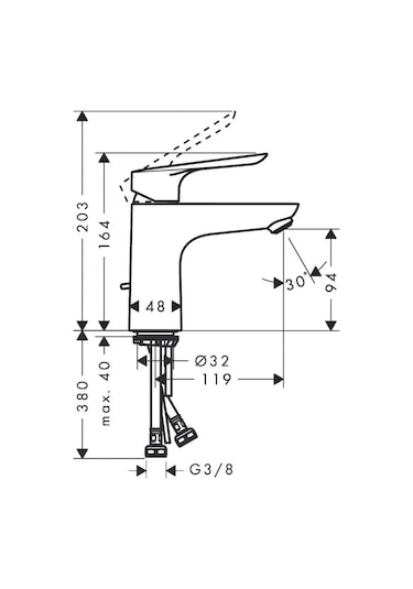 Hansgrohe Logis E71178000 Sifon Kumandalı Lavabo Bataryası