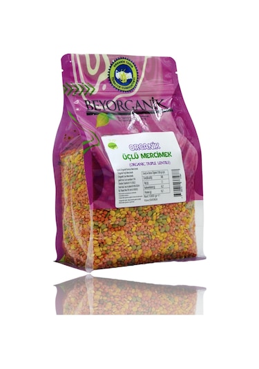 Beyorganik Organik Çorbalık Tahıl Karışımı Üçlü Mercimek 1 KG