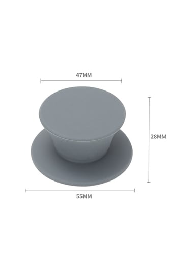 Silikon Sağlam Tencere Kapağı Sapı, Gri, 2'li Paket B