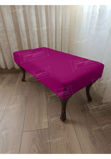 Ayak Ucu Kapı Önü Antre Düz Bench Puf Orta Sehpa Ceviz Ayak 120 45 Mor