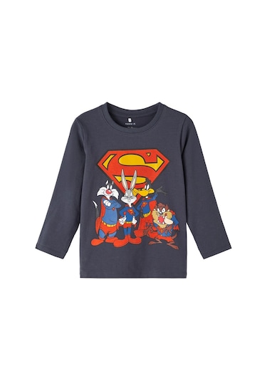 Name It Bisiklet Yaka Baskılı Antrasit Erkek Çocuk Sweatshirt 13221181 001