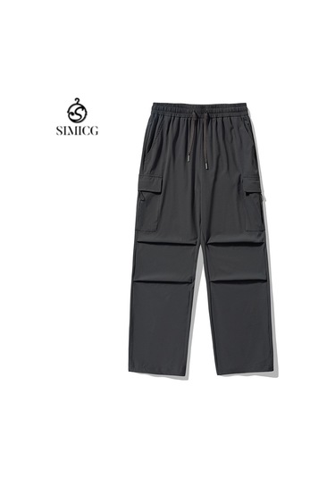 Erkekler İçin Yazlık Rahat Geniş Paça Tulum Koyu Gri