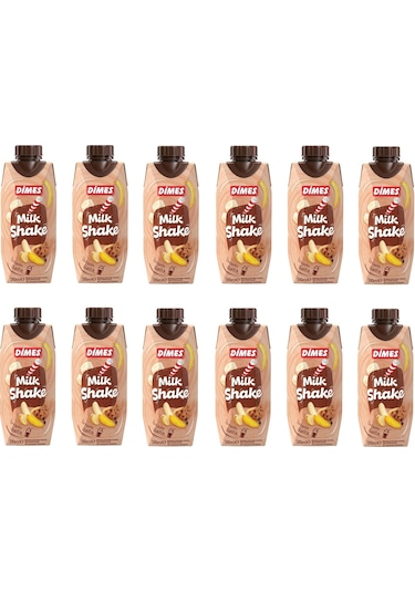 Dimes Milkshake Çikolata Ve Kurabiye Aromalı Muzlu 310 Ml X 12 Adet